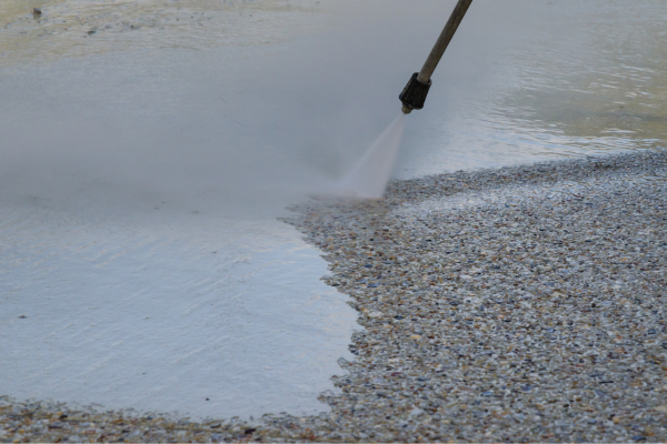 exposed aggregate concrete slab